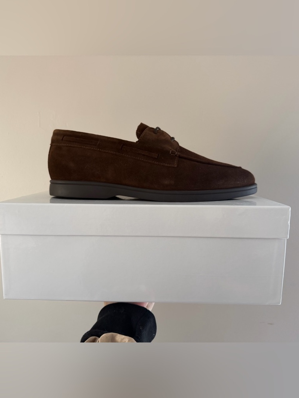 BROWNS Men's Brown Suede Penny Loafers leather lace up NWT